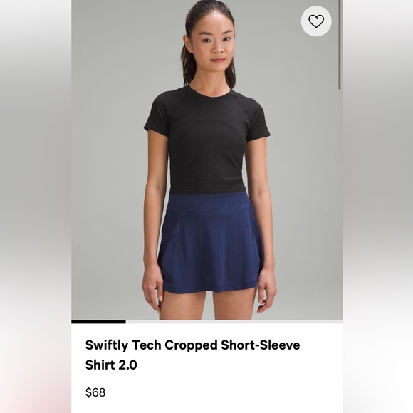 Lululemon short sleeve swiftly tech black cropped length size 6 - Picture 2 of 6